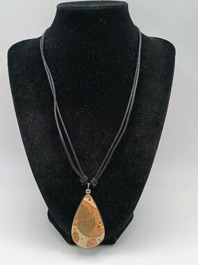 Natural Leopardite Amulet Necklace for Spiritual Connection, Adjustable